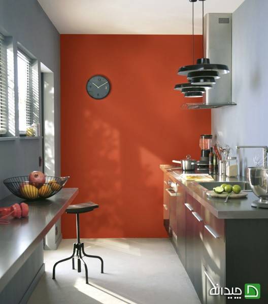آشپزخانه به رنگ نارنجی