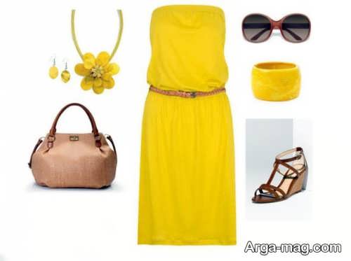 مدل های لباس مجلسی زرد 