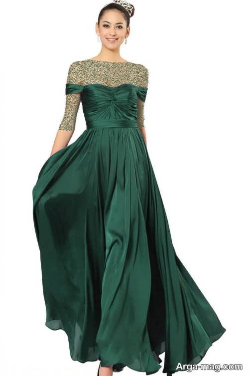 مدل لباس مجلسی سبز و زیبا 