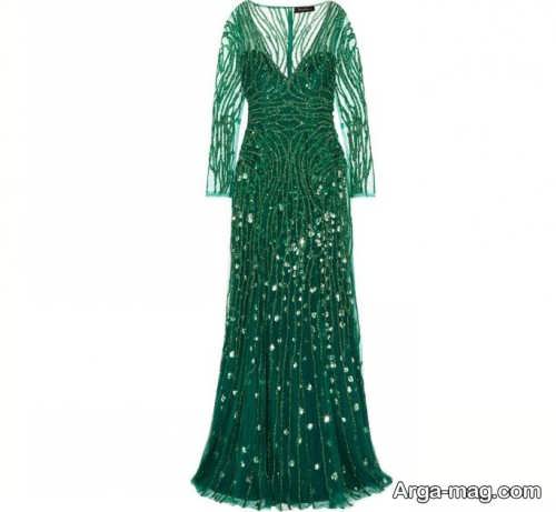 مدل لباس مجلسی سبز روشن 