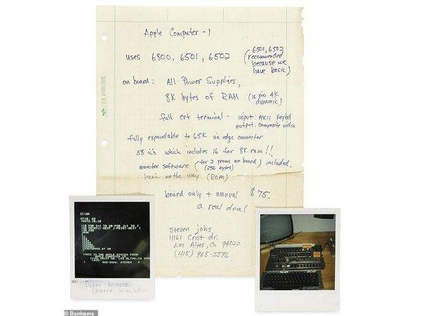 حراج دستخط استیو جابز برای فروش بورد Apple-1