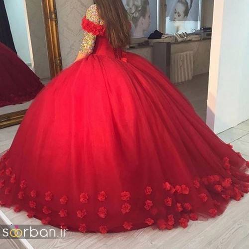 مدل لباس حنابندان، عقد و نامزدی قرمز بلند زیبا و بلند 96