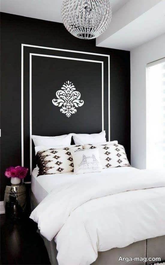 طراحی اتاق خواب مشکی سفید
