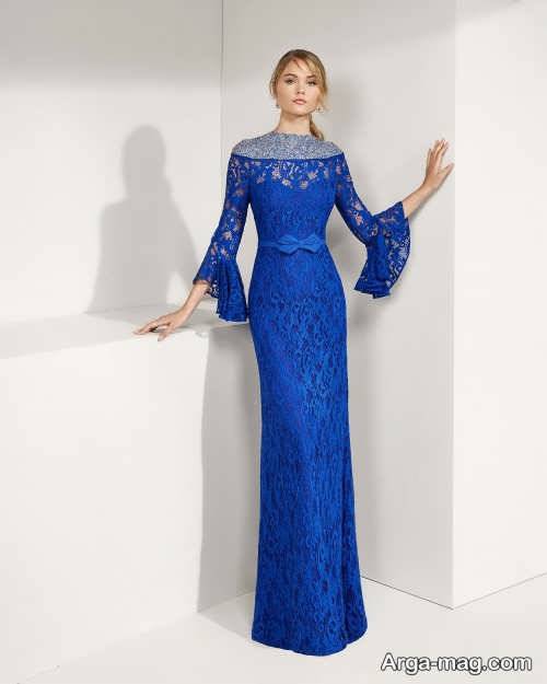 مدل لباس شب آبی 