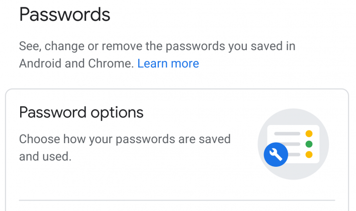 بخش مدیریت رمز عبور گوگل کروم با مرورگر در اندروید یکپارچه می‌شود
