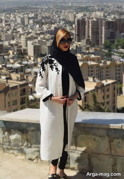 مدل مانتوی سفید مجلسی