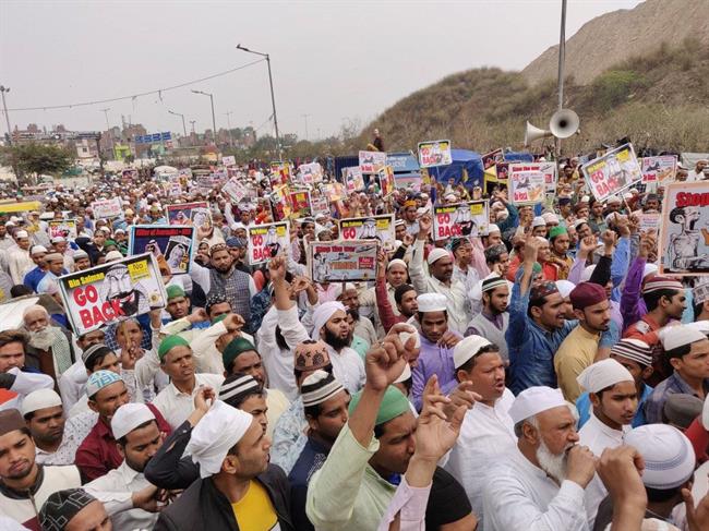 تظاهرات گسترده در هند در اعتراض به سفر محد بن سلمان+تصاویر