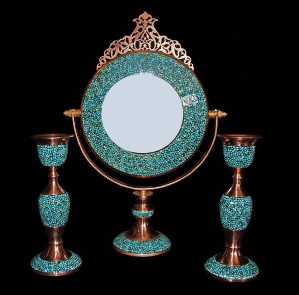 مدل آینه و شمعدان عروس فیروزه کوب