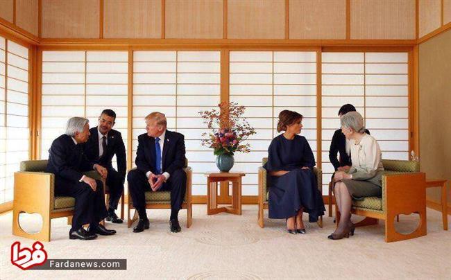 تصویری متفاوت از ملاقات امپراتور ژاپن با ترامپ