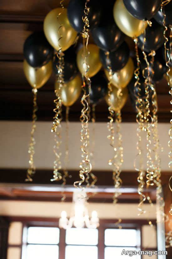 دکوراسیون جشن تولد با تم طلایی مشکی
