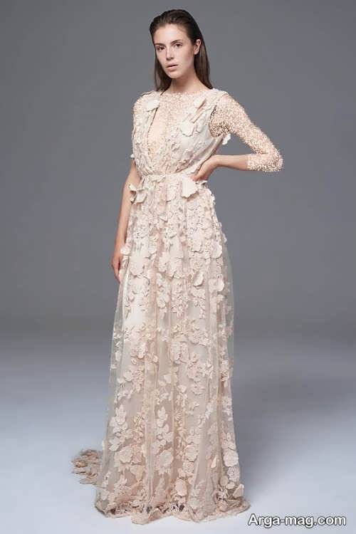 مدل لباس عروس گل برجسته 