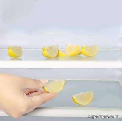 قار دادن لیمو داخل یخچال برای بوی بد آن