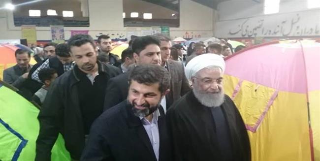 روحانی از مناطق سیل زده خوزستان هوایی دیدن کرد