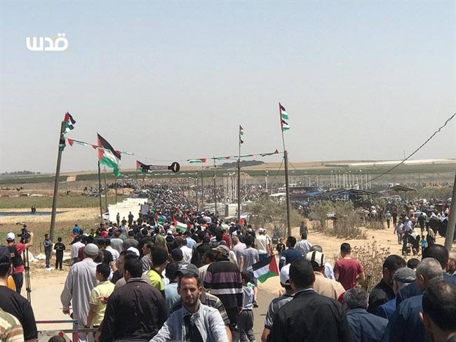 تظاهرات فلسطینیان در هفتاد‌ویکمین سالگرد روز نکبت/نظامیان صهیونیست به خشونت متوسل شدند