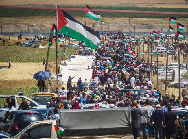 تظاهرات گسترده فلسطینیان در هفتاد‌ویکمین سالگرد روز نکبت/تأکید بر حق بازگشت و اعلام مخالفت با طرح معامله قرن