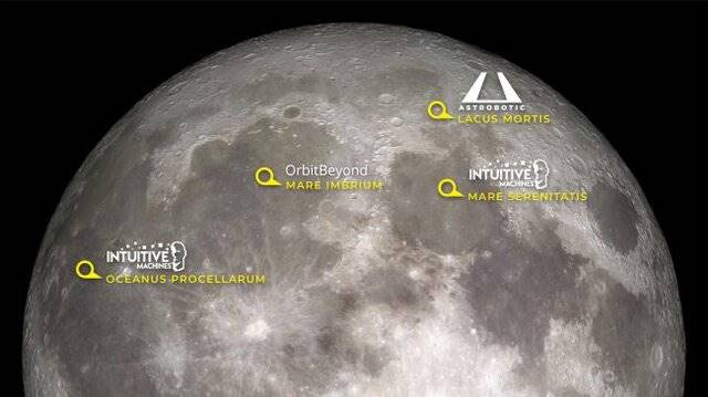 محل فرود فرودگرهای تجاری ناسا روی ماه مشخص شدند