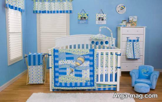 دیزاین اتاق نوزاد با رنگ زیبای آبی