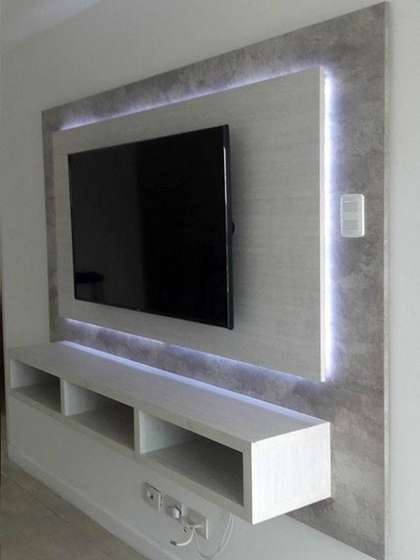 میز تلویزیون دیواری با نورپردازی مخفی