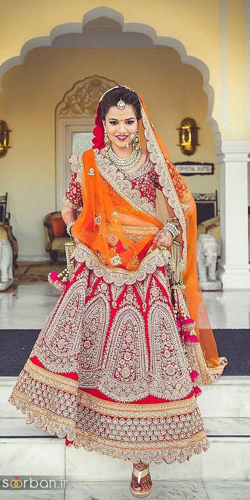 مدل لباس عروس هندی بلند 
