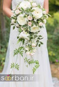 دسته گل عروس آبشاری زیبا و جدید8