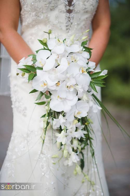 دسته گل عروس آبشاری زیبا و جدید21