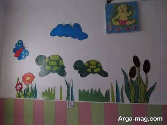 تزئینات دیوار مدرسه با ایده های ساده و کودکانه