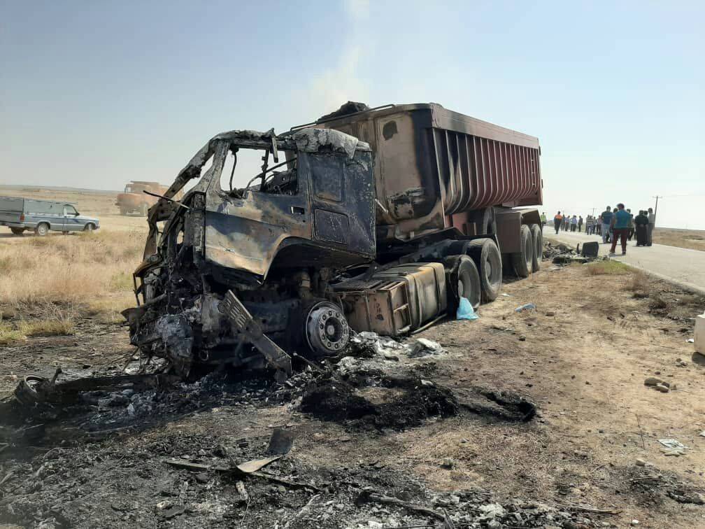 یک کشته بر اثر تصادف خودروهای سنگین در جاده قزوین-رشت