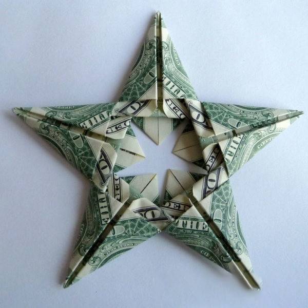 ایده‌های متنوع تزیین پول به شکل ستاره