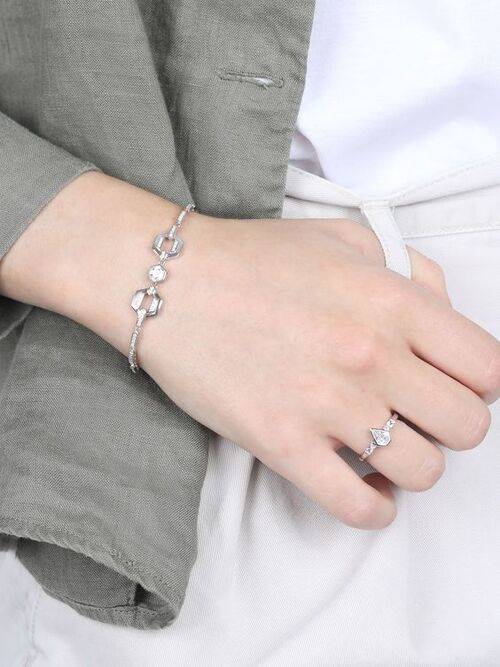 ست انگشتر و دستبند نقره دخترانه