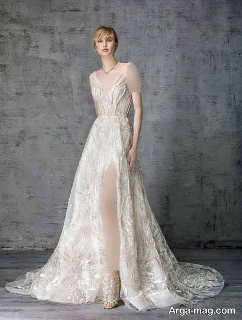 لباس عروس زیبا و چاکدار 