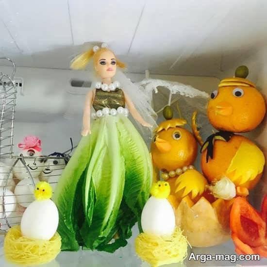 تزئین خلاقانه میوه یخچال عروس