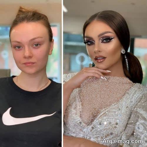 مدل آرایش قبل و بعد عروس