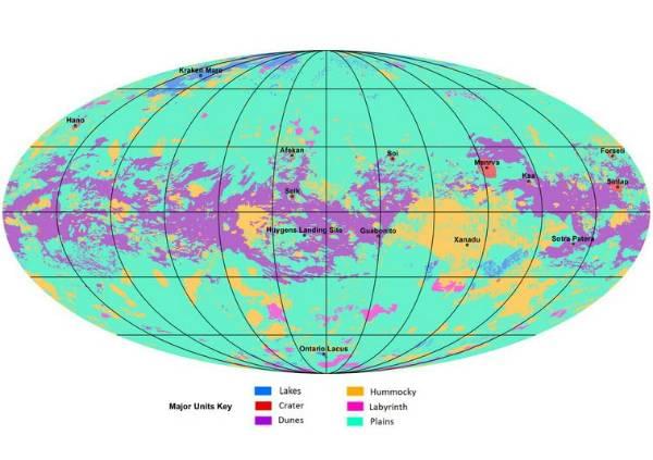ناسا اولین نقشه کامل ژئولوژی قمر تایتان را منتشر کرد