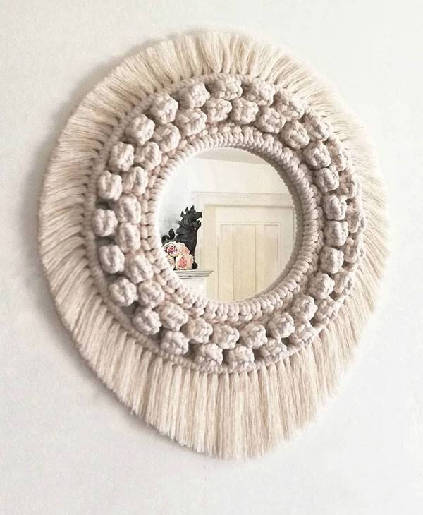 قاب بافت زیبا برای تزیین آینه در خانه
