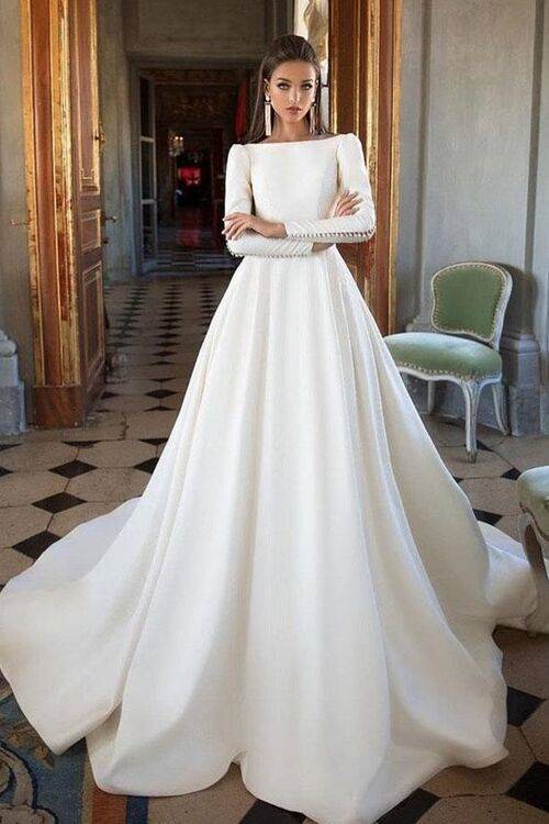 لباس عروس با آستین