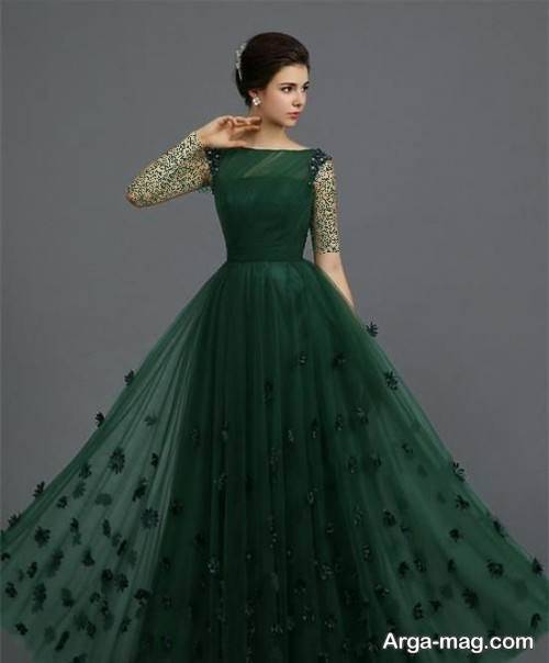 مدل لباس سبز برای شب یلدا 
