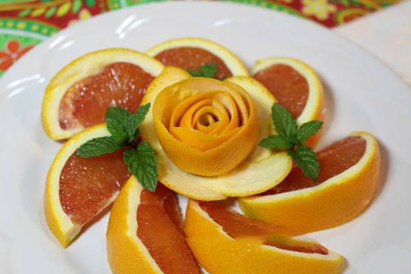 تزیین پرتقال شب یلدا به شکل گل تزیین پرتقال شب یلدا به شکل گل