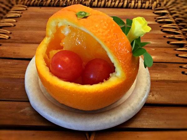 تزیین پرتقال شب یلدا به شکل سبد تزیین پرتقال شب یلدا به شکل سبد