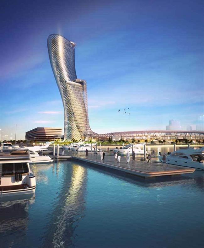 محیط زیست طبیعی ابوظبی الهام بخش طراحی برج «کپیتال گیت» (Capital Gate) بوده است به ویژه تپه های شنی باد زده و امواج خروشان خلیج.