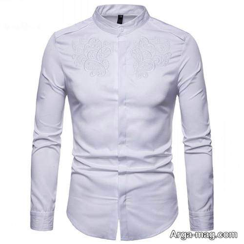 مدل پیراهن مردانه 1399 سفید 