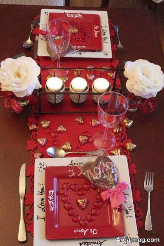 تزیین زیبای میز برای روز عشق