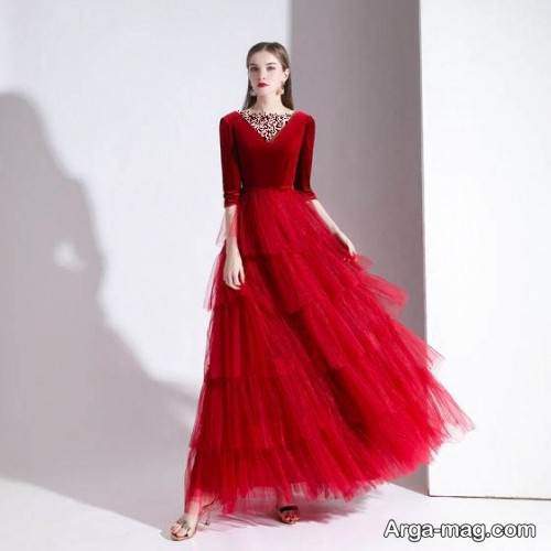 لباس مجلسی قرمز و ساده 