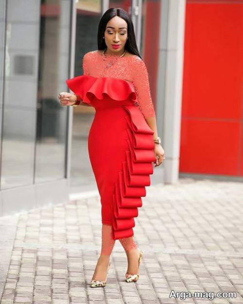 لباس قرمز مجلسی 