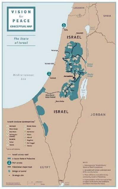 ترامپ نقشه‌ مدنظر خود از اسرائیل و فلسطین را منتشر کرد