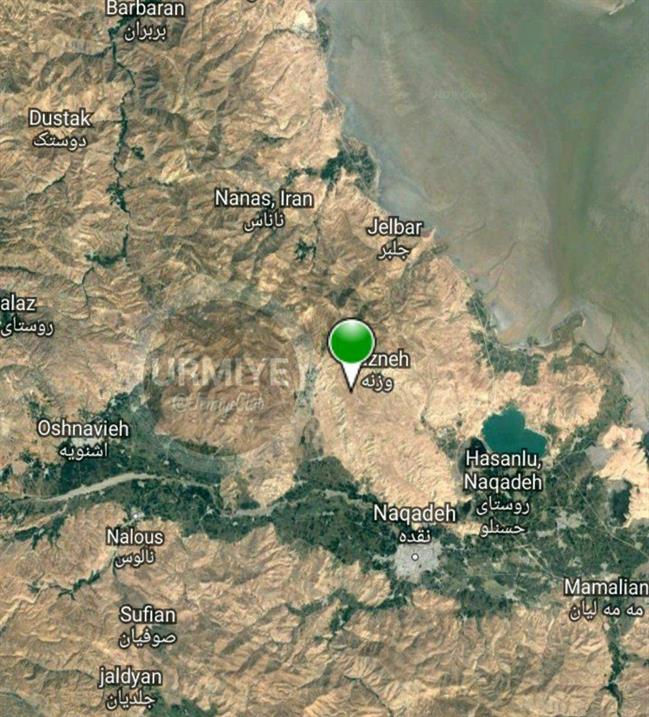 اولین تصویر ماهواره ای از محل وقوع زلزله