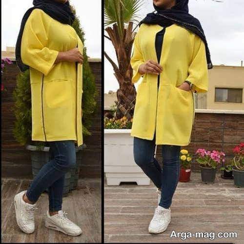 مانتوی اسپرت زرد
