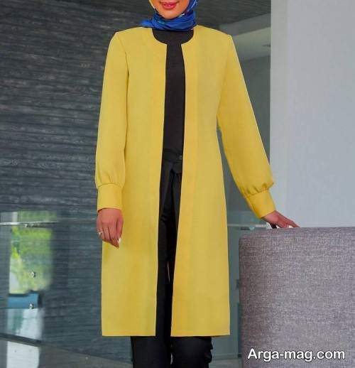 مدل مانتو زرد ساده و شیک