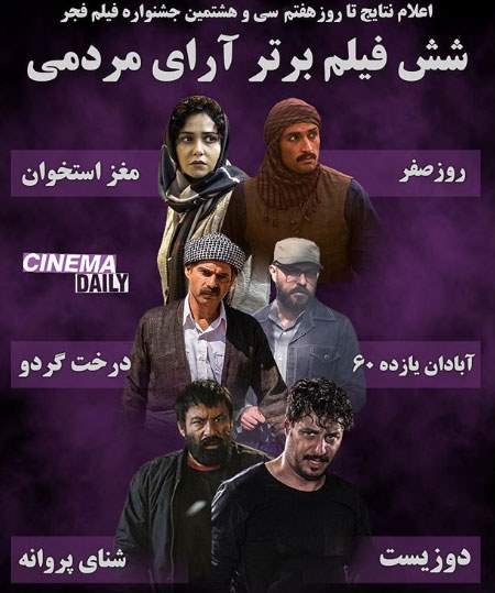 6 فیلم برتر آرای مردمی جشنواره فجر کدام است؟