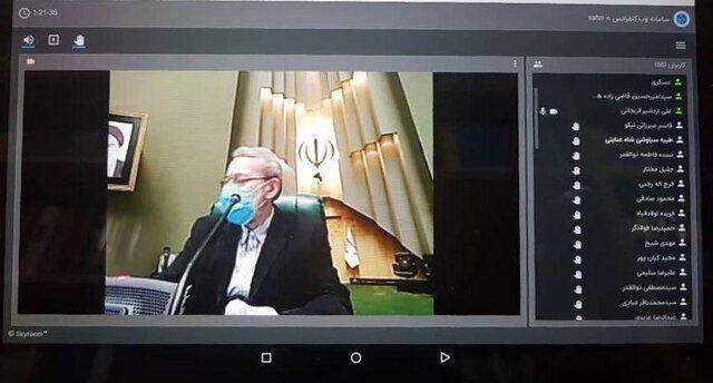 نخستین جلسه مجازی مجلس به ریاست لاریجانی +عکس