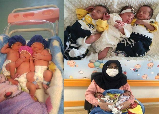 تولد سومین نوزاد 3 قلو پس از کرونا در قم +عکس